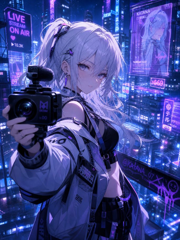偷拍动漫直播-银发少女创作直播间